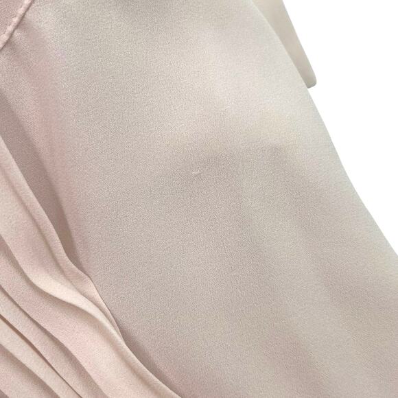 T Tahari Womens Blush Pink Pleated Balloon Sleeve Button Up Work Shirt Sz XS - Picture 2 of 13